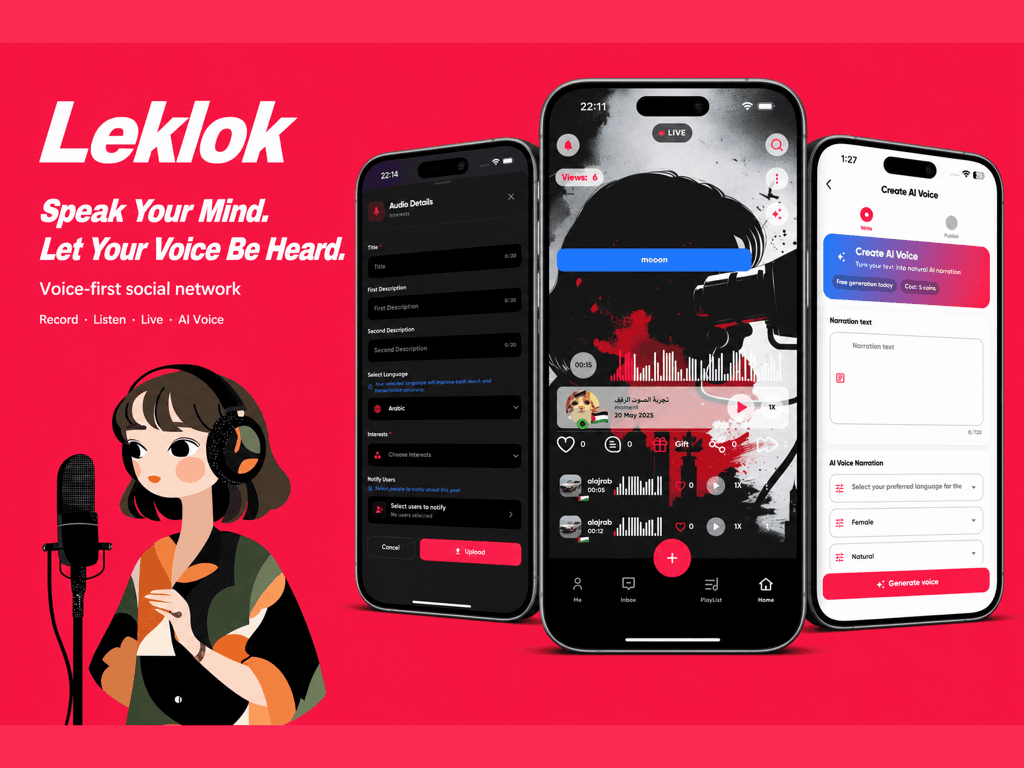 Leklok — Voice Social app
